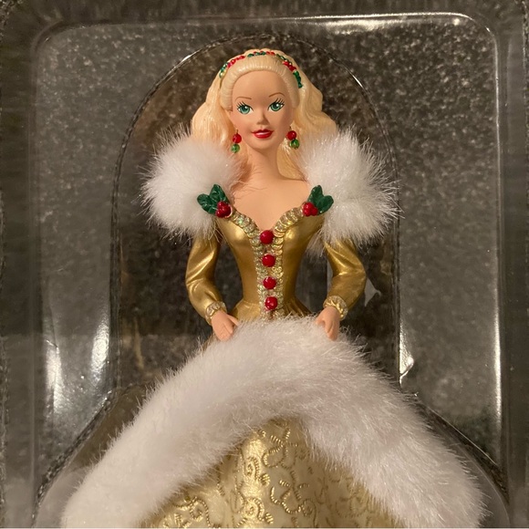 NIB Vtg Happy Holidays Barbie Stocking Hanger 1995 Hallmark for Mattel - Picture 4 of 15